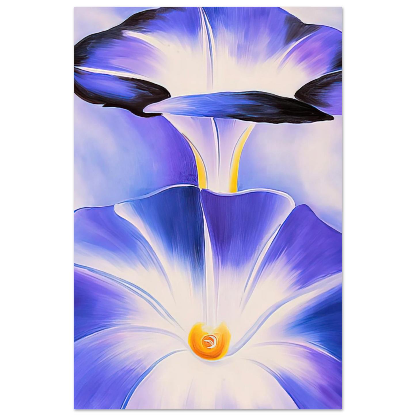 Georgia O'Keeffe - Blue Morning Glories Fine Art Poster - 40x60 cm / 16x24 inches