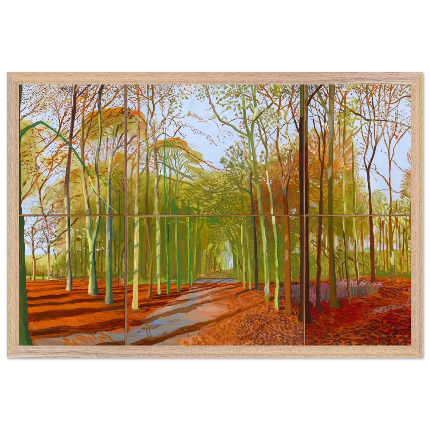 David Hockney - Woldgate Woods, 21, 23 & 29 November 2006 - A2 (42 x 59.4 cm) - Premium Wooden Framed Poster With Fine Art Paper-canvas - Wood frame