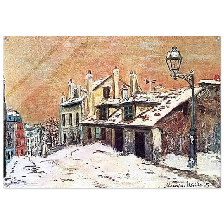 WINTER SCENE - Maurice Utrillo Acrylic Print - 70x100 cm / 28x40″ inches