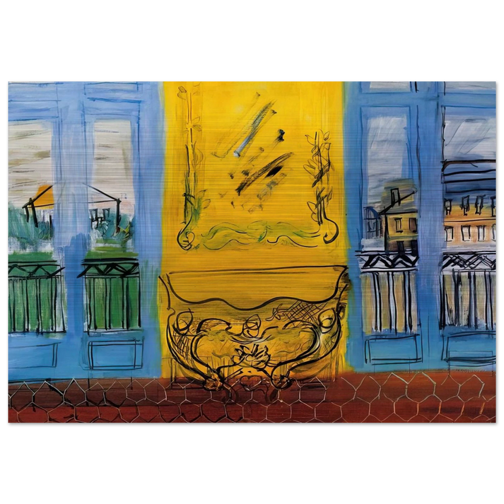 CONSOLE WITH TWO WINDOWS 1948 - Raoul Dufy Brushed Aluminum Print - 70x100 cm / 28x40 inches | Raoul Dufy Aluminum Print | Raoul Dufy Prints