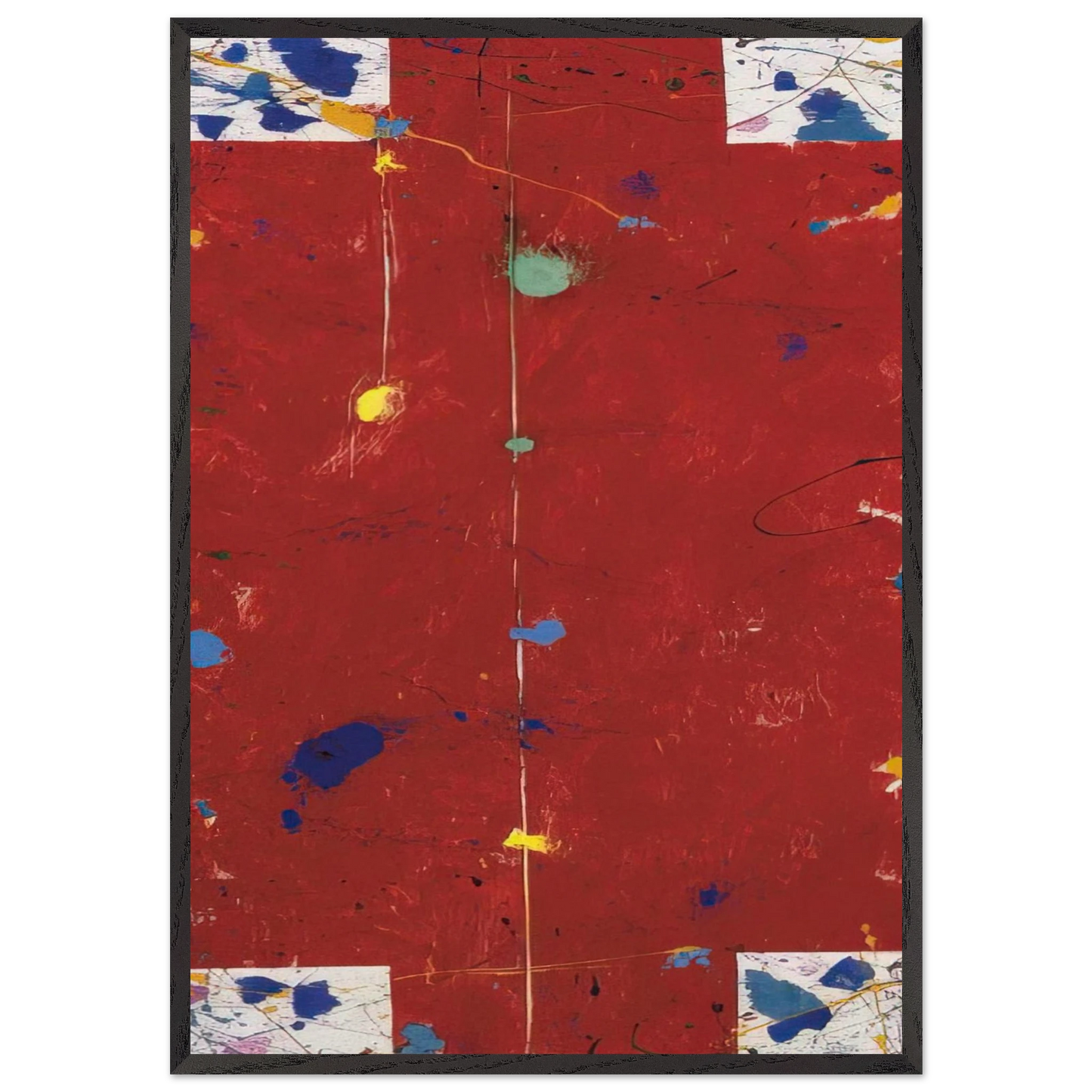 Untitled EXP SF 56-04 - Sam Francis Framed Art Print – Black Wooden Frame - Default Title - -Framed Art Print