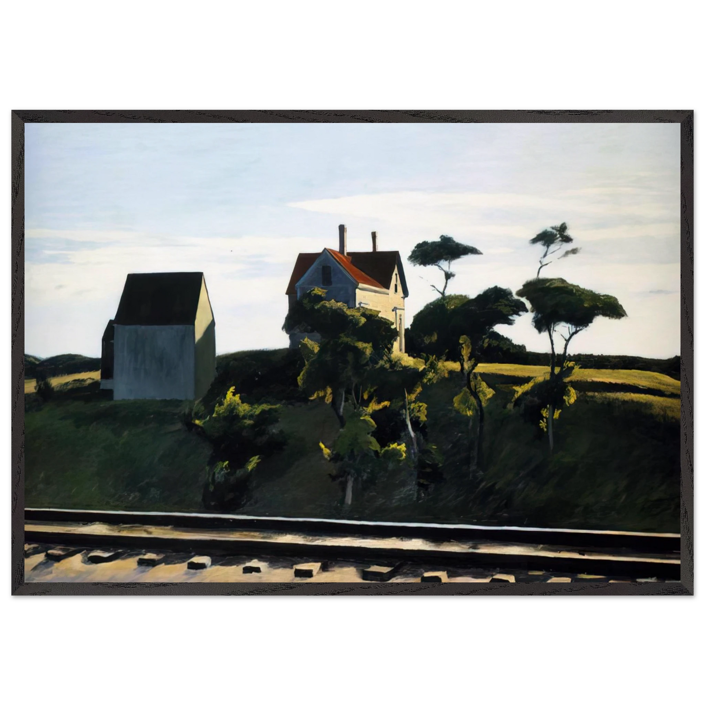 New York New Haven and Hartford - Edward Hopper 70x100 cm / 28x40 inches Framed Art Print – Black Wooden Frame