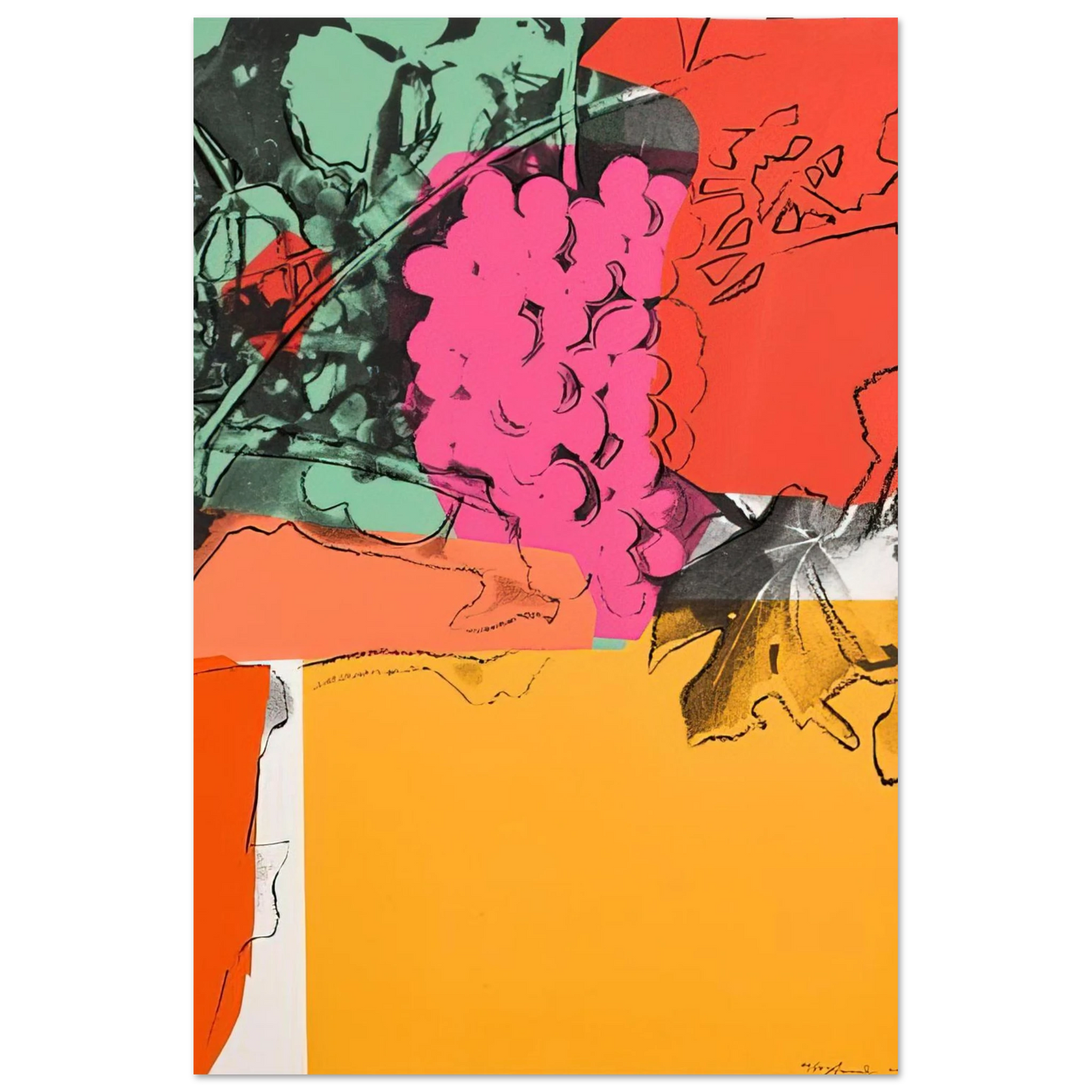 Andy Warhol - Grapes #1 Fine Art Poster - 75x100 cm / 30x40 inches