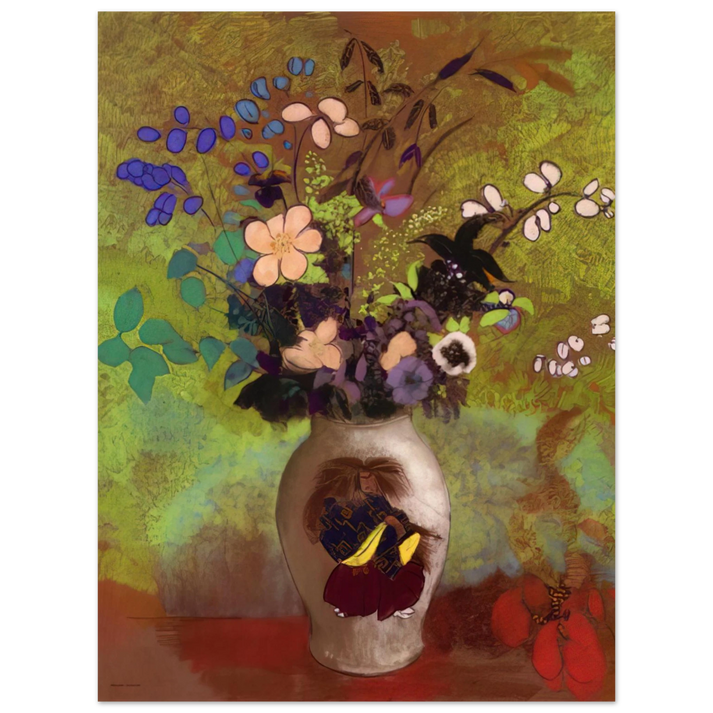 Odilon Redon - VASE WITH JAPANESE WARRIOR 1905 75x100 cm / 30x40inches Fine Art Poster