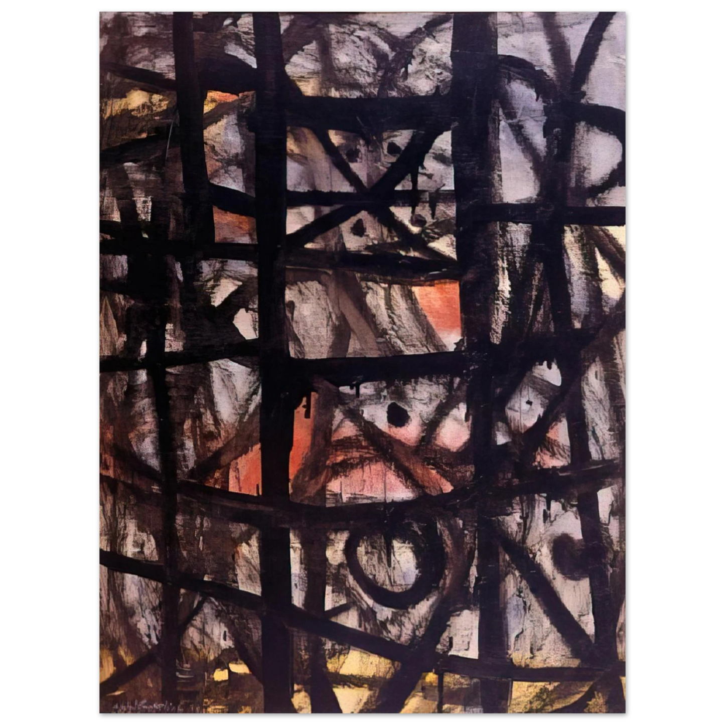 Adolph Gottlieb - The Cage - 1954 Fine Art Poster - Default Title