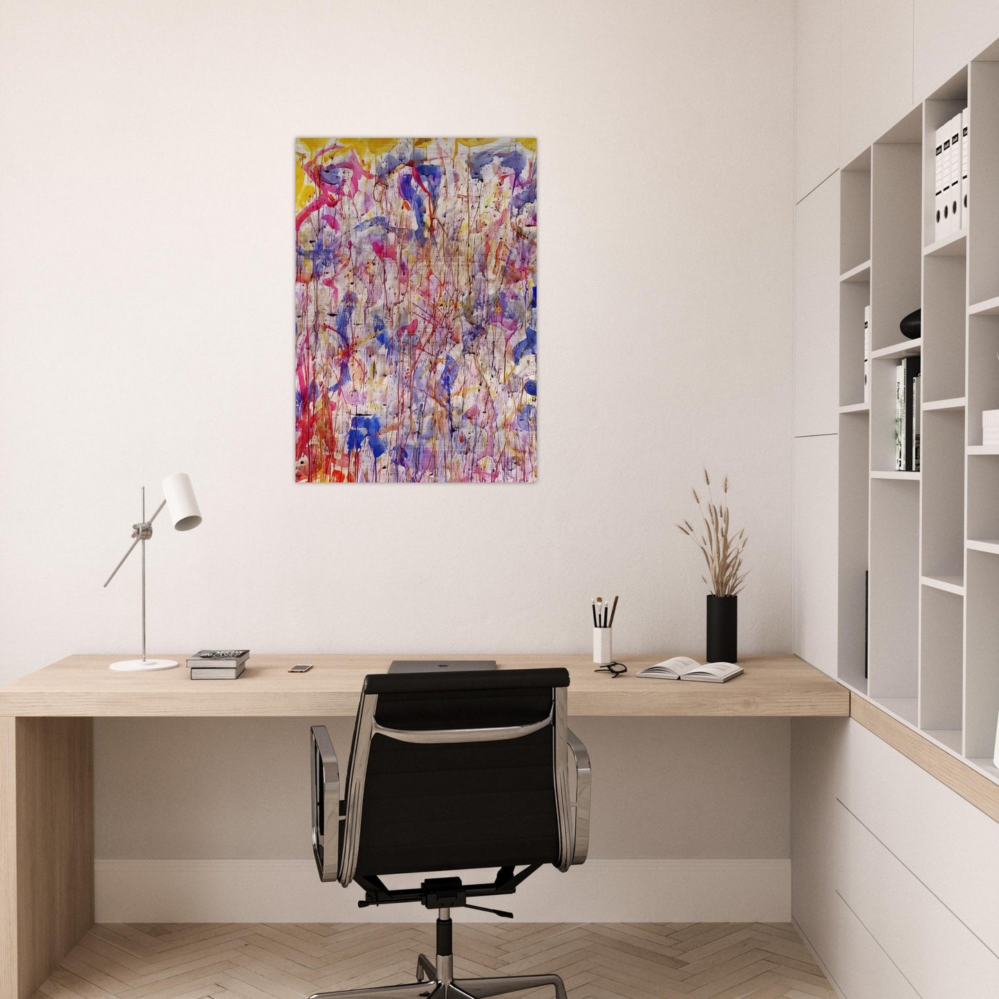 Untitled SF57-008 - Sam Francis Brushed Aluminum Print - 70x100 cm / 28x40 inches | Sam Francis Aluminum Print | Sam Francis Prints