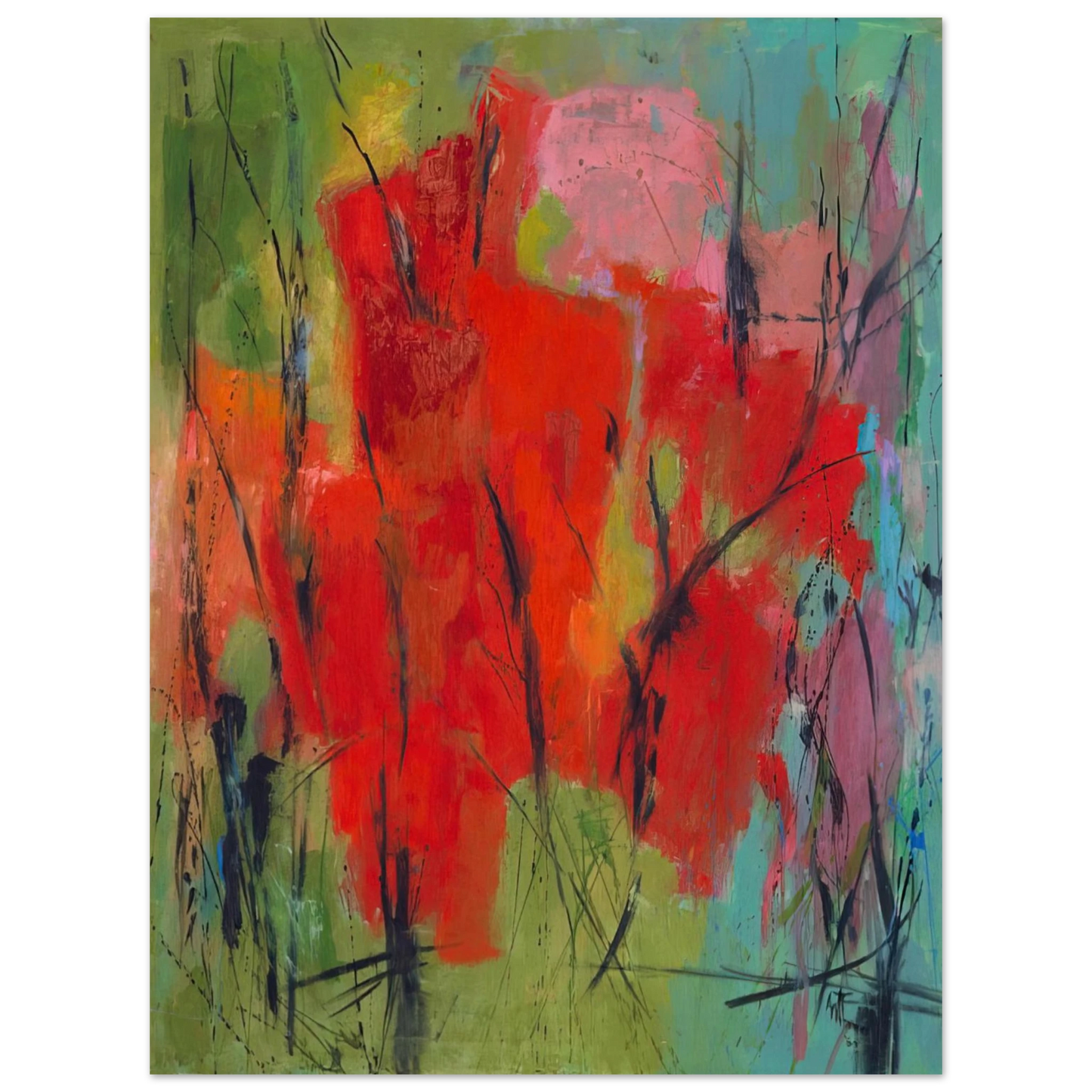 Alma Woodsey Thomas - RED ABSTRACTION 1960 Fine Art Poster - Default Title