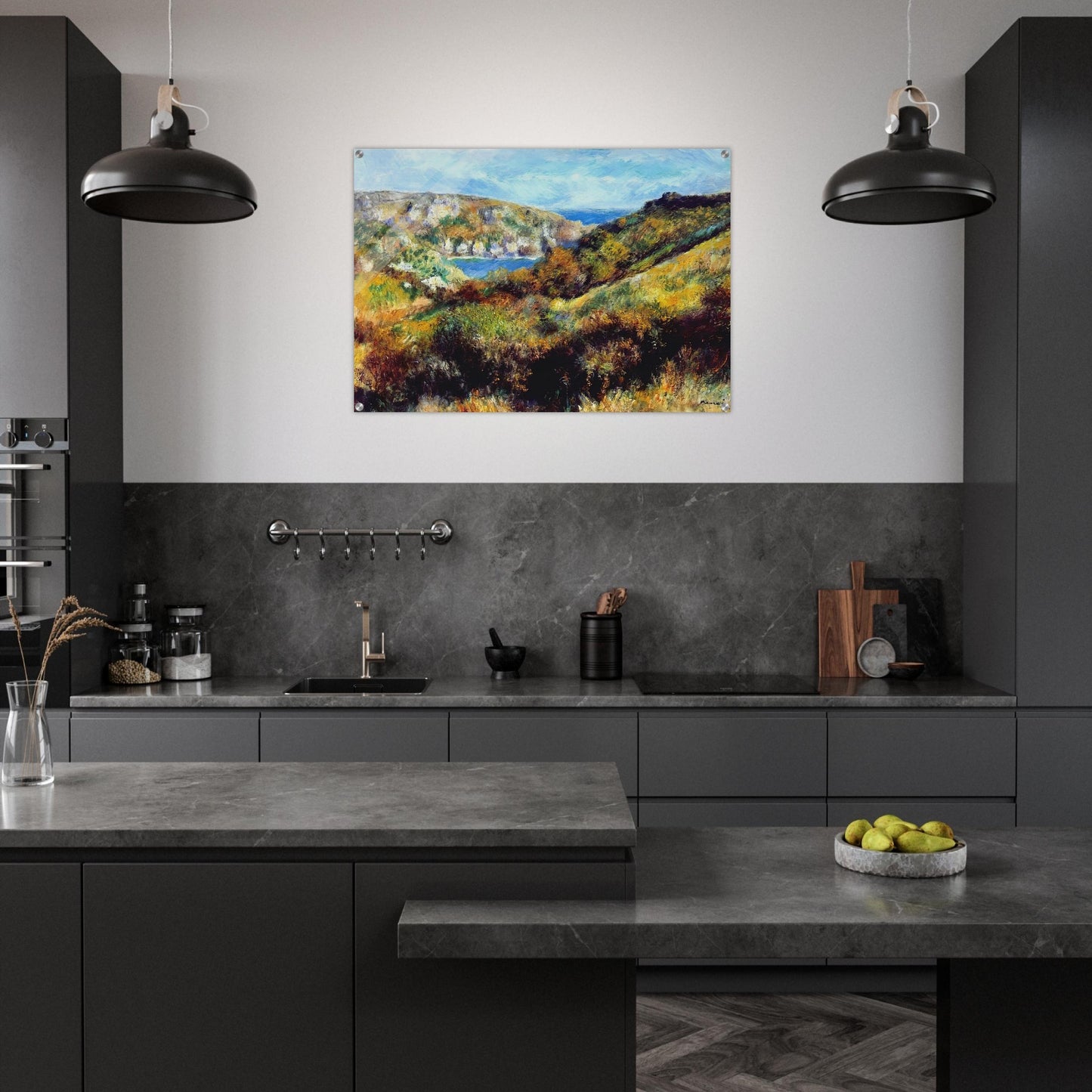 Hills Around Moulin Huet Bay - Pierre-Auguste Renoir Acrylic Print - 70x100 cm / 28x40″ inches