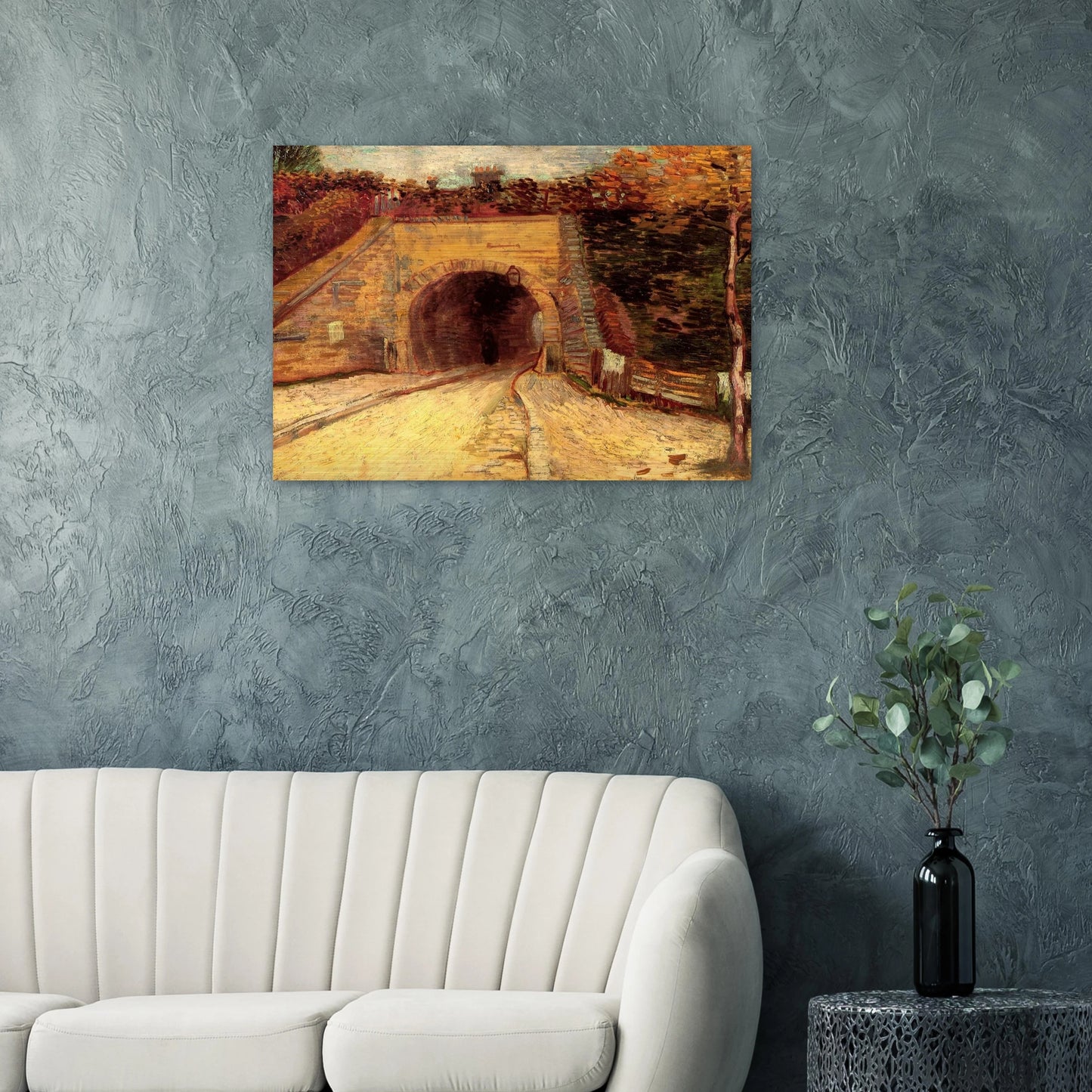 Roadway with Underpass The Viaduct - Vincent van Gogh Brushed Aluminum Print - 70x100 cm / 28x40 inches | Vincent van Gogh Aluminum Print | Vincent van Gogh Prints