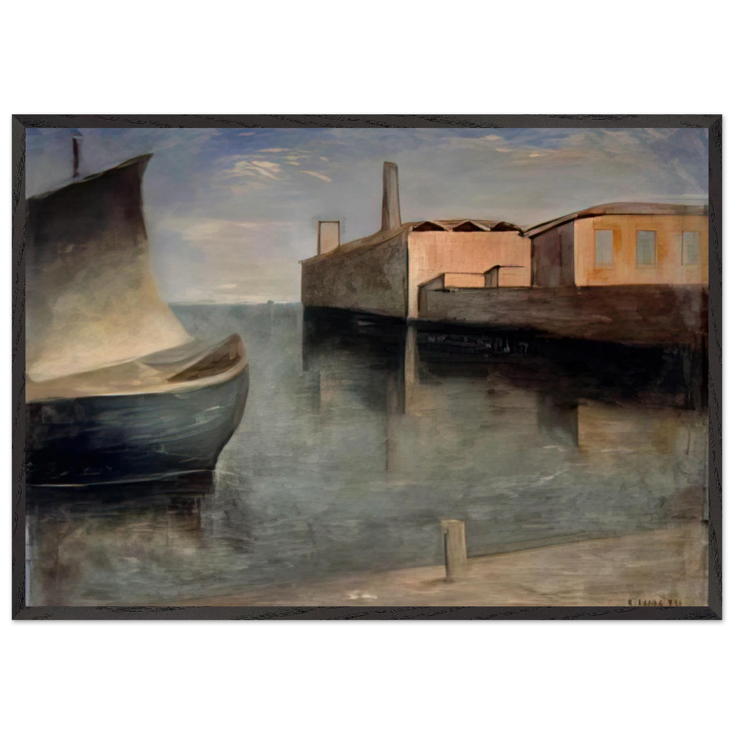 LAGOON 1932 - Carlo Carra Framed Art Print – Black Wooden Frame - Default Title - -Framed Art Print