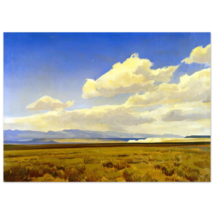 Maynard Dixon - WIND OF WYOMING 1936 Wall art - 50x70 cm / 20x28 inches - Premium Wooden Framed Poster With Fine Art Paper-canvas - White frame
