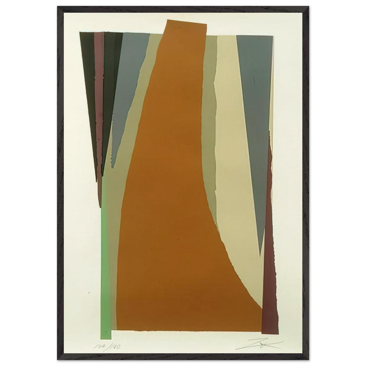 Untitled - Lyrical Abstraction N1 - Larry Zox 70x100 cm / 28x40 inches Framed Art Print – Black Wooden Frame