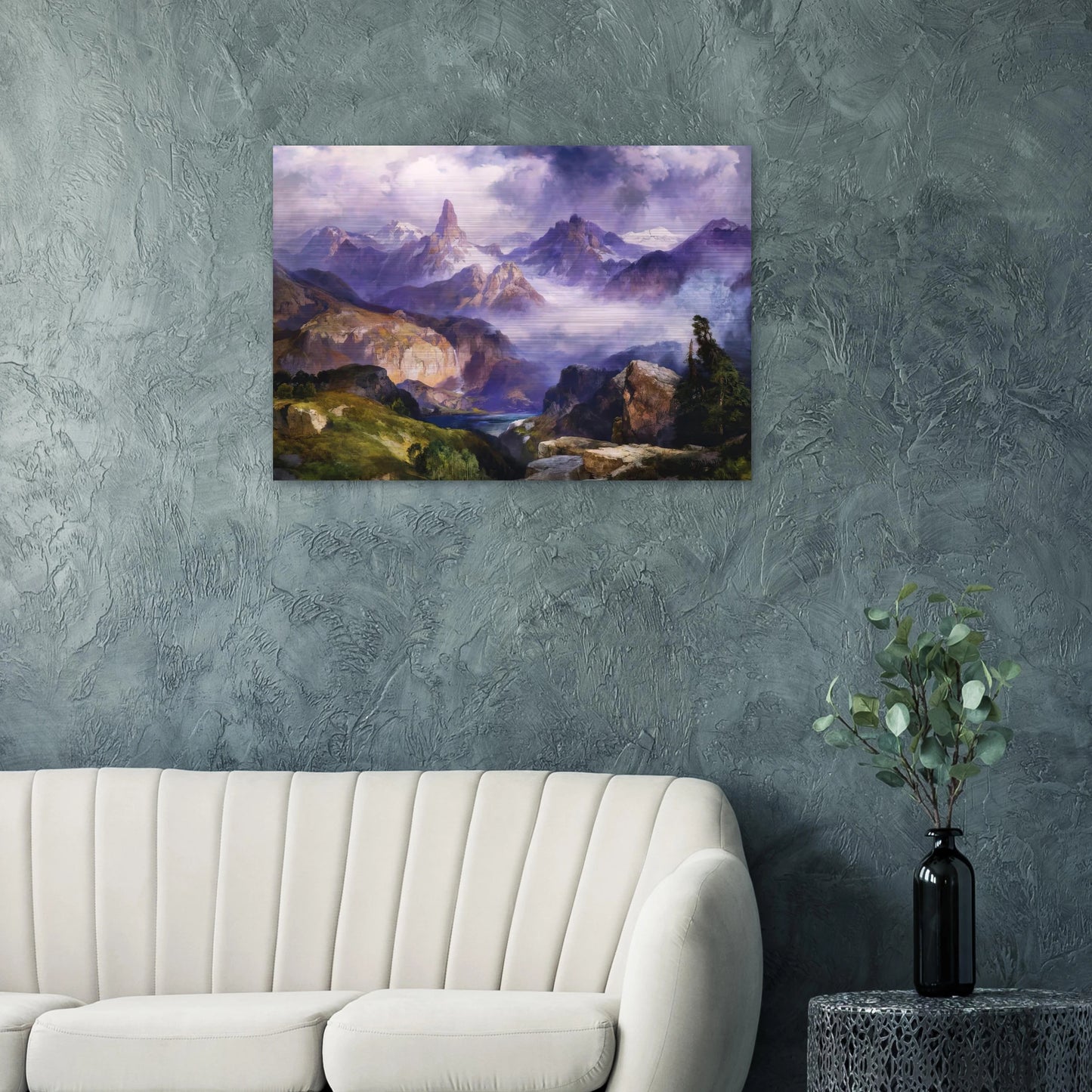 Index Peak Yellowstone National Park - Thomas Moran Brushed Aluminum Print - 70x100 cm / 28x40 inches | Thomas Moran Aluminum Print | Thomas Moran Prints