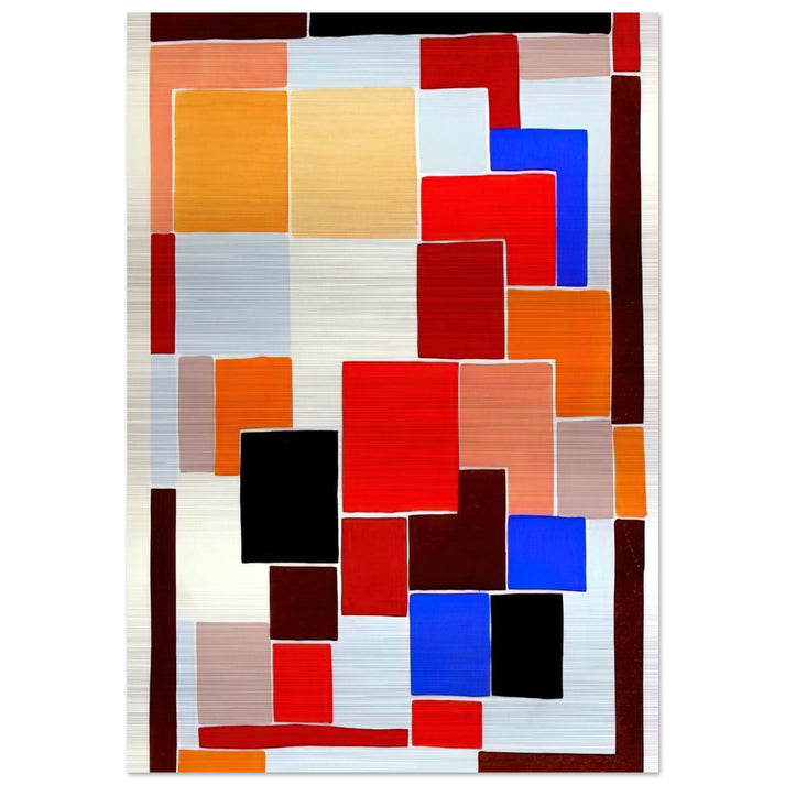 DESIGN IN THE STYLE OF MONDRIAN POSSIBLY FOR A RUG FROM COMPOSITIONS COLOURS IDEAS 1931 - Sonia Delaunay Brushed Aluminum Print - 70x100 cm / 28x40 inches | Sonia Delaunay Aluminum Print | Sonia Delaunay Prints