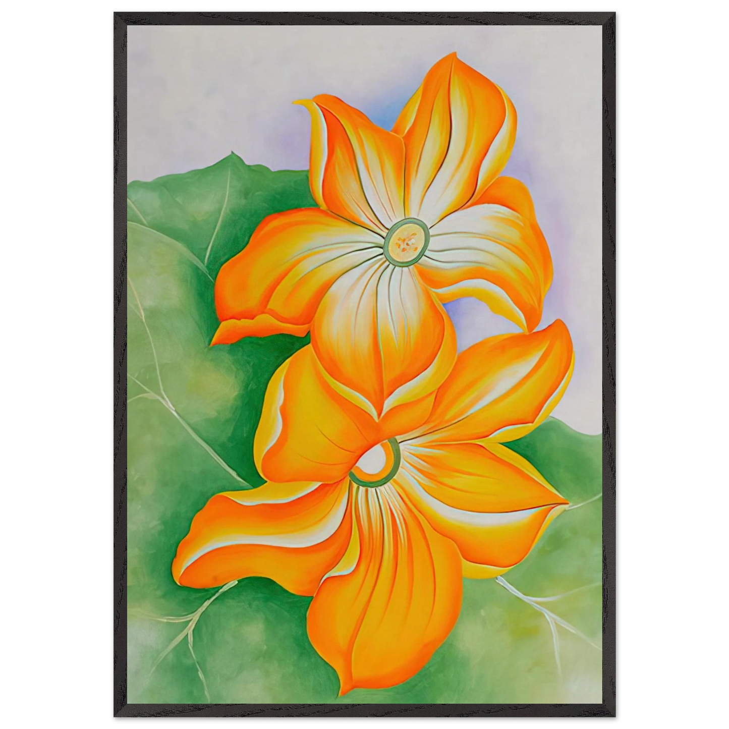 Squash Blossoms - Georgia OKeeffe 70x100 cm / 28x40 inches Framed Art Print – Black Wooden Frame