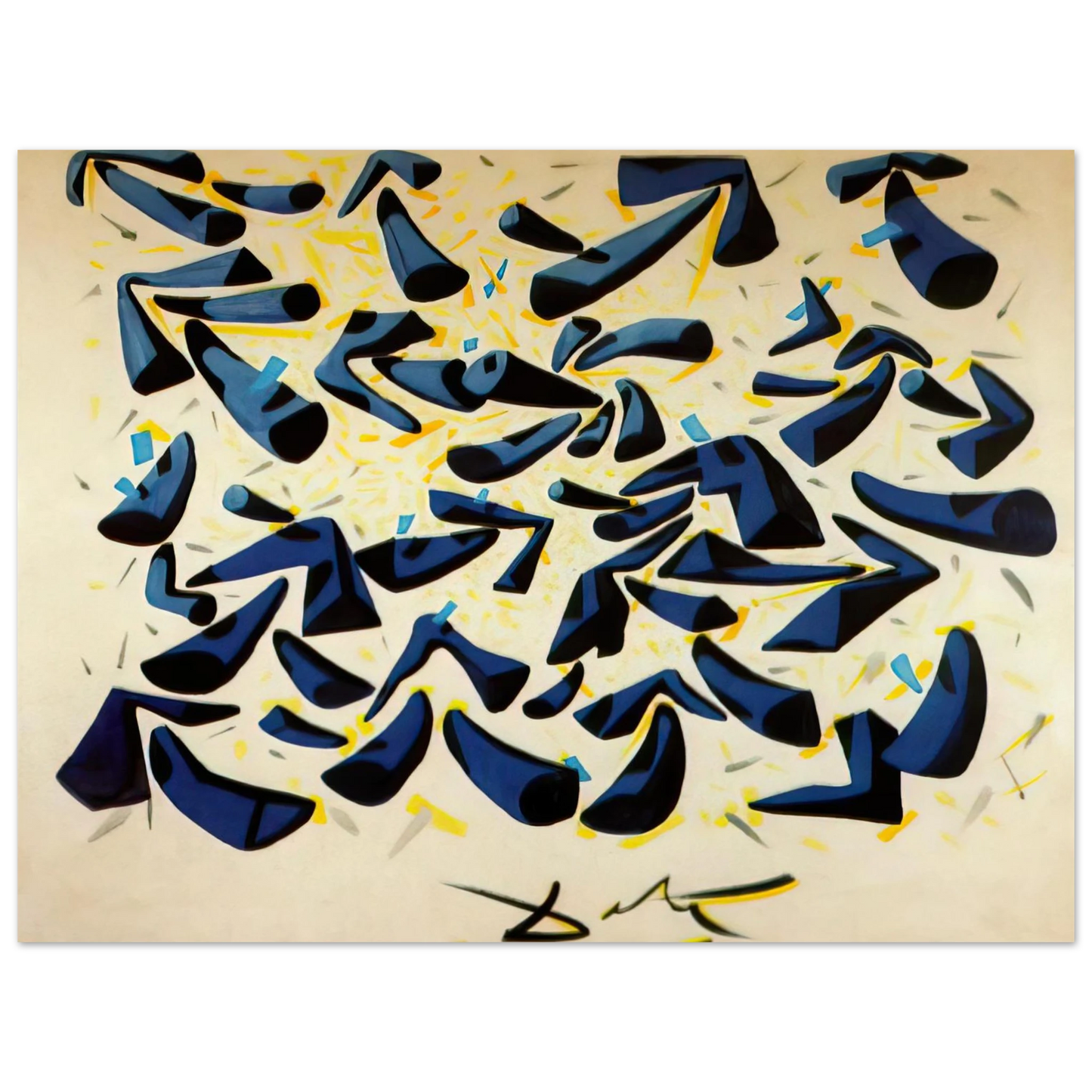 Salvador Dali - BLUE HORNS DESIGN FOR A SCARF Fine Art Poster - Default Title