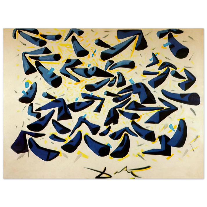 Salvador Dali - BLUE HORNS DESIGN FOR A SCARF 75x100 cm / 30x40inches Fine Art Poster