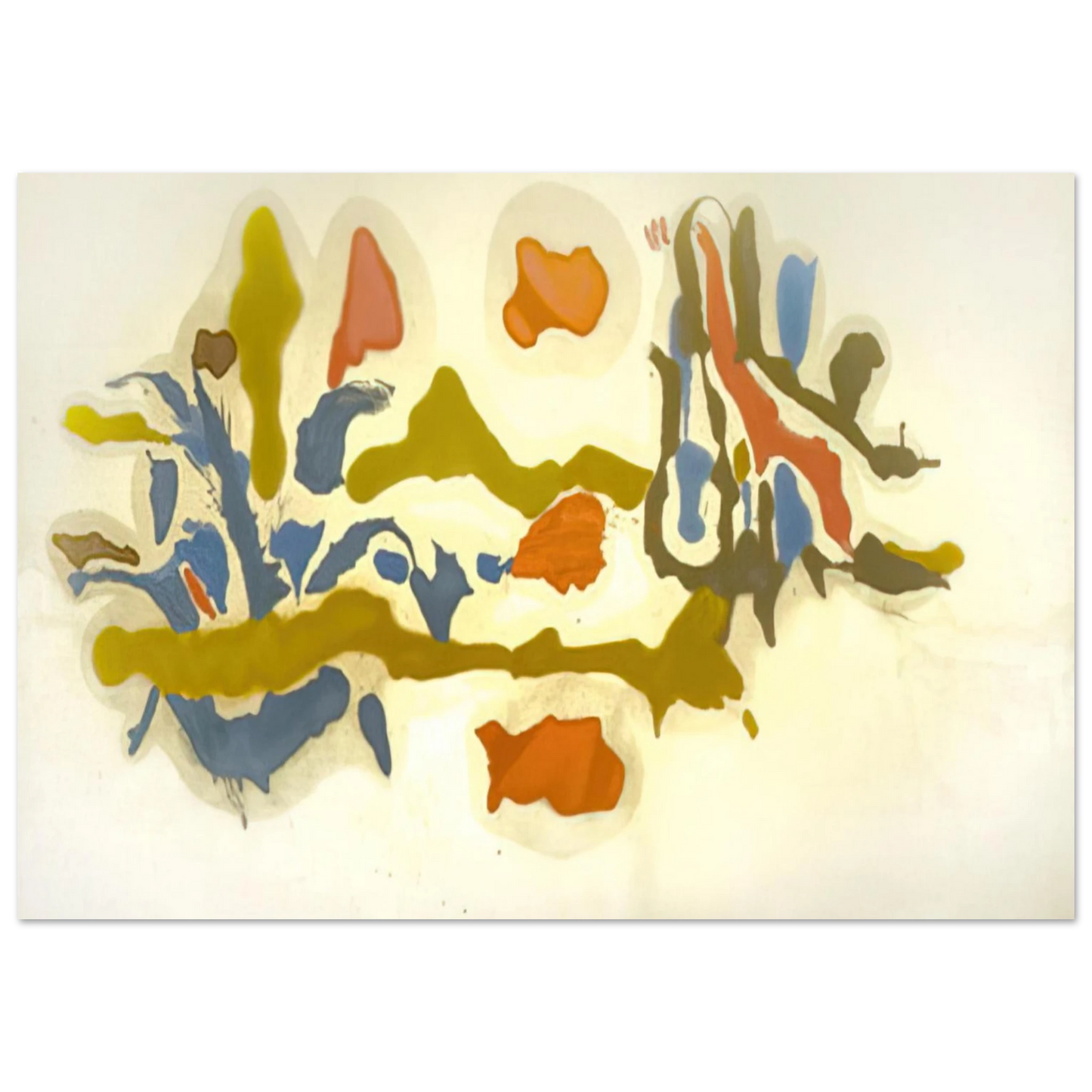 Helen Frankenthaler - Seascape with Dunes - 1962 Wall art - 13x18 cm / 5x7 inches - Premium Wooden Framed Poster With Fine Art Paper - Black frame