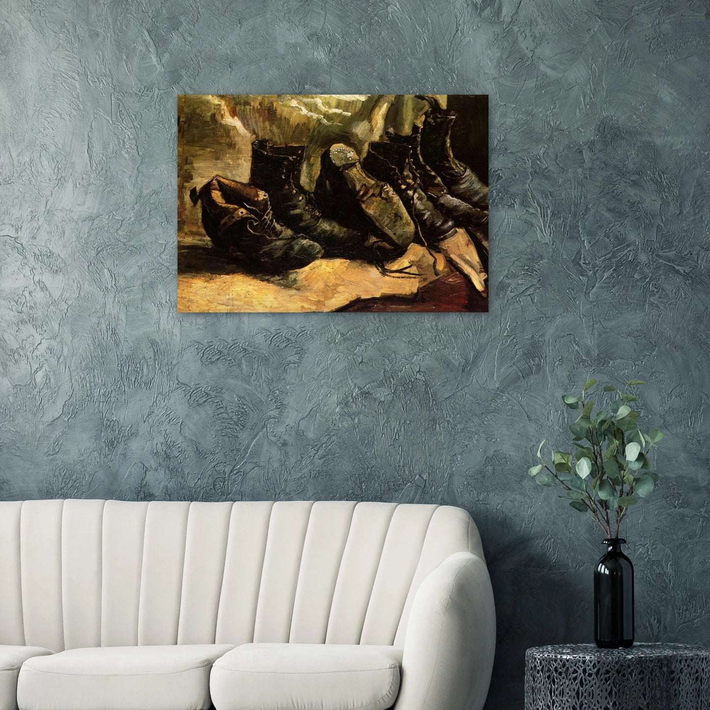 Three Pairs of Shoes - Vincent van Gogh Brushed Aluminum Print - 70x100 cm / 28x40 inches | Vincent van Gogh Aluminum Print | Vincent van Gogh Prints
