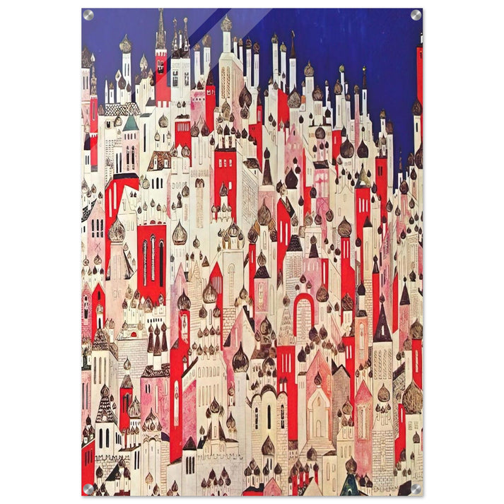 Design for final backcloth - 1926 - Natalia Goncharova Acrylic Print - 70x100 cm / 28x40″ inches | Natalia Goncharova Wall Art | Natalia Goncharova Prints