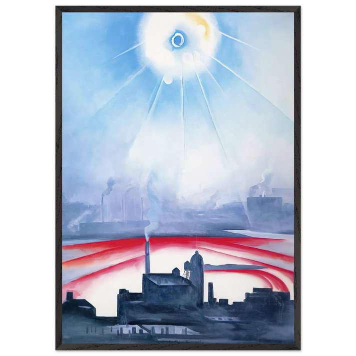 East River No 1 - Georgia OKeeffe 70x100 cm / 28x40 inches Framed Art Print – Black Wooden Frame