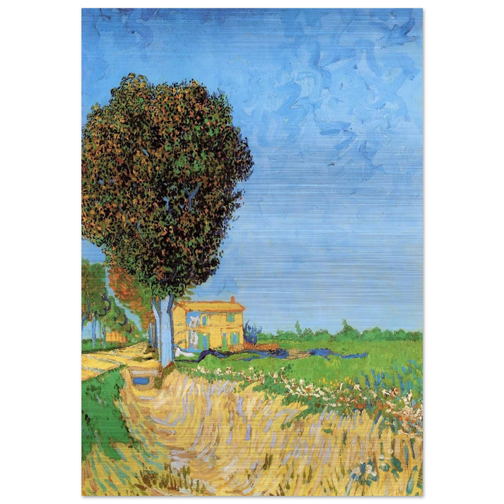 A Lane near Arles - Vincent van Gogh Brushed Aluminum Print - 70x100 cm / 28x40 inches | Vincent van Gogh Aluminum Print | Vincent van Gogh Prints
