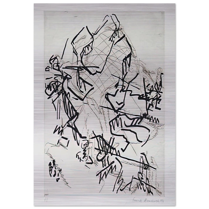 TREE AT TRETIRE II - Frank Auerbach Brushed Aluminum Print - 70x100 cm / 28x40 inches | Frank Auerbach Aluminum Print | Frank Auerbach Prints