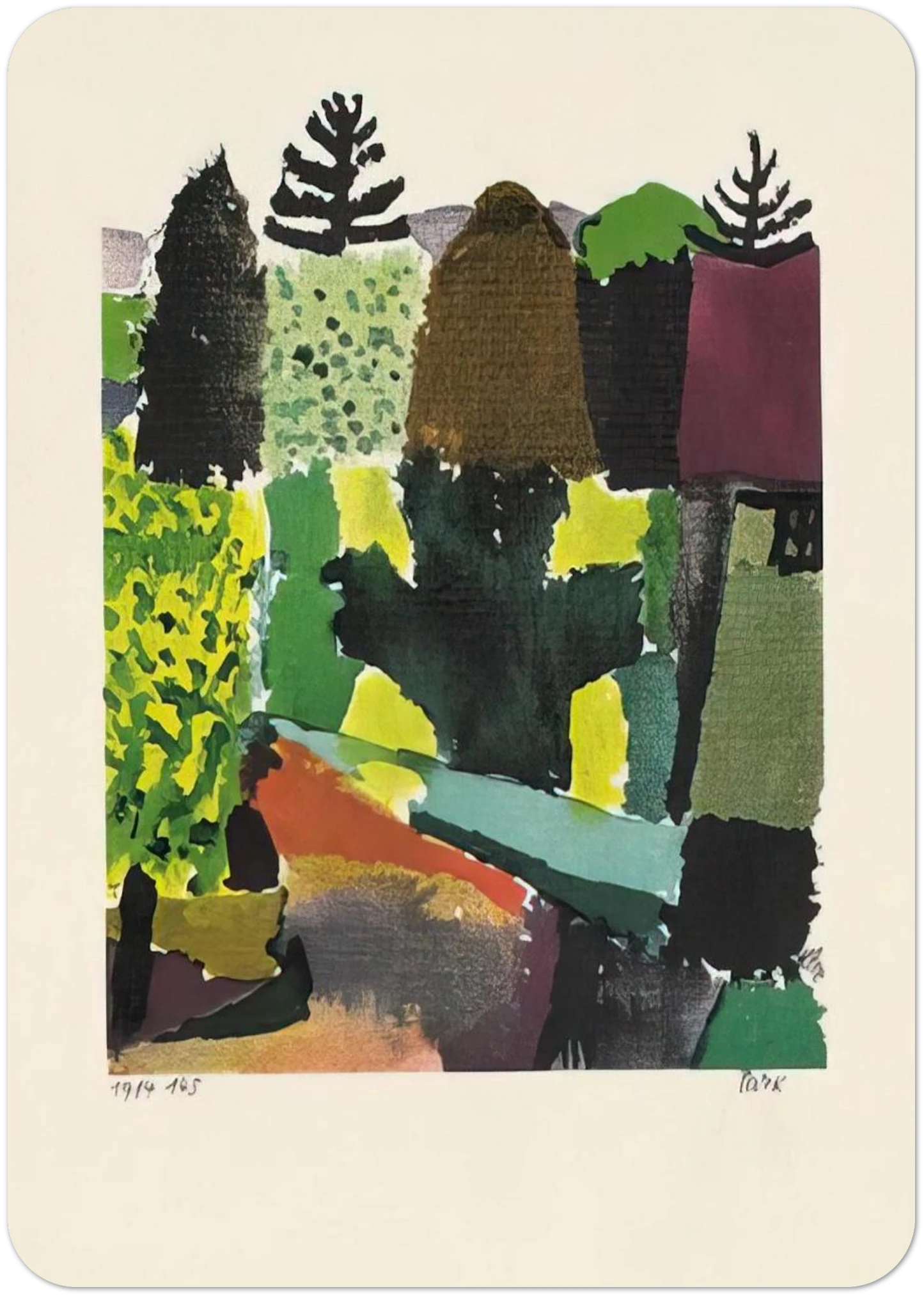 PARK 1920 By Paul Klee Pack of 10 Post Cards | Paul Klee Post Cards | A6 (10.5 x 14.8 cm) - 4.1 x 5.8 inches