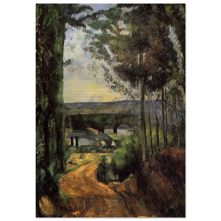 Road, Trees and Lake - Paul Cézanne Brushed Aluminum Print - 70x100 cm / 28x40 inches | Paul Cézanne Aluminum Print | Paul Cézanne Prints
