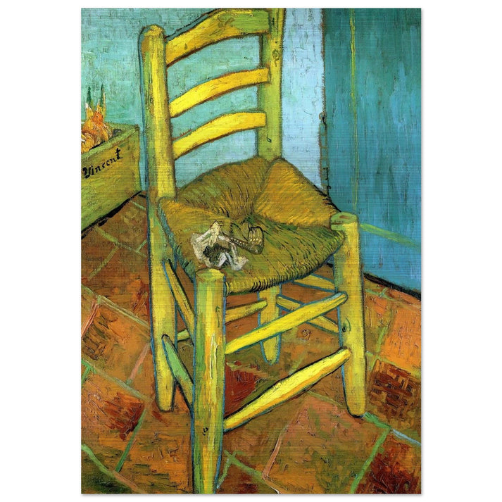 Van Gogh's Chair - Vincent van Gogh Brushed Aluminum Print - 70x100 cm / 28x40 inches | Vincent van Gogh Aluminum Print | Vincent van Gogh Prints