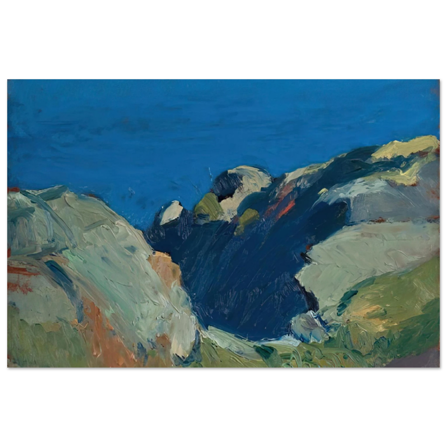 Edward Hopper - Rocks and Sea Fine Art Poster - 40x60 cm / 16x24 inches