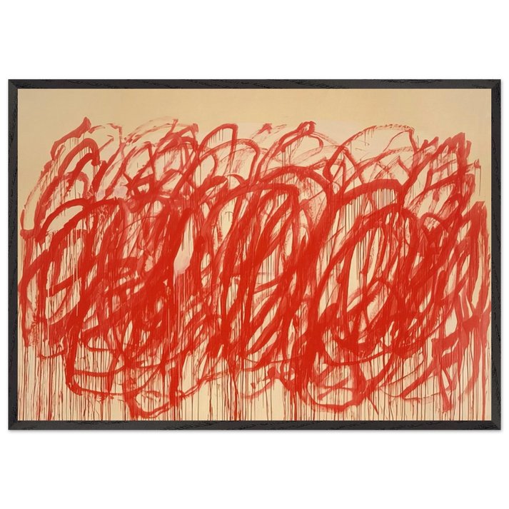 Untitled Bacchus - Cy Twombly 70x100 cm / 28x40 inches Framed Art Print – Black Wooden Frame