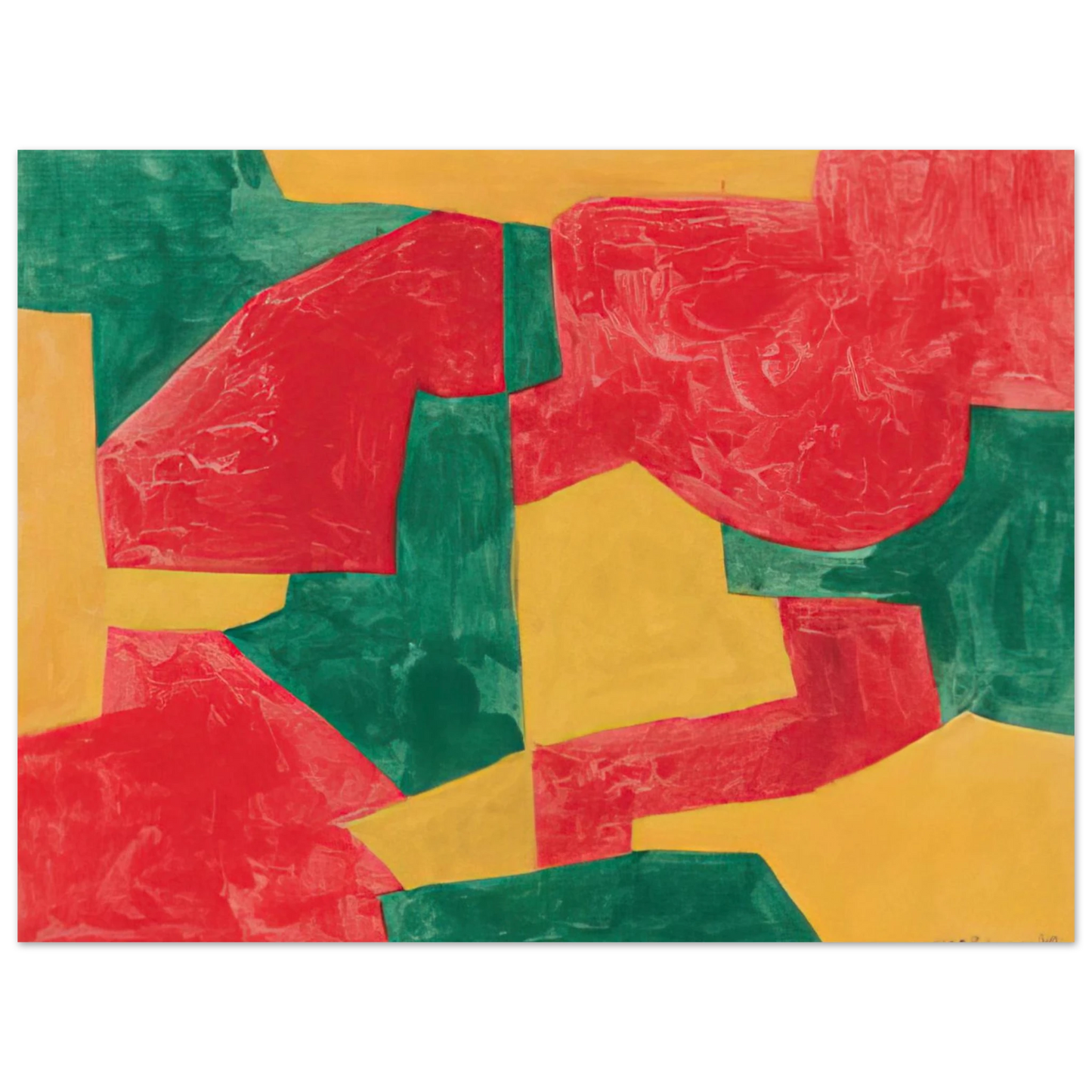 Serge Poliakoff - Composition verte, rouge et jaune - 1964 Fine Art Poster - Default Title