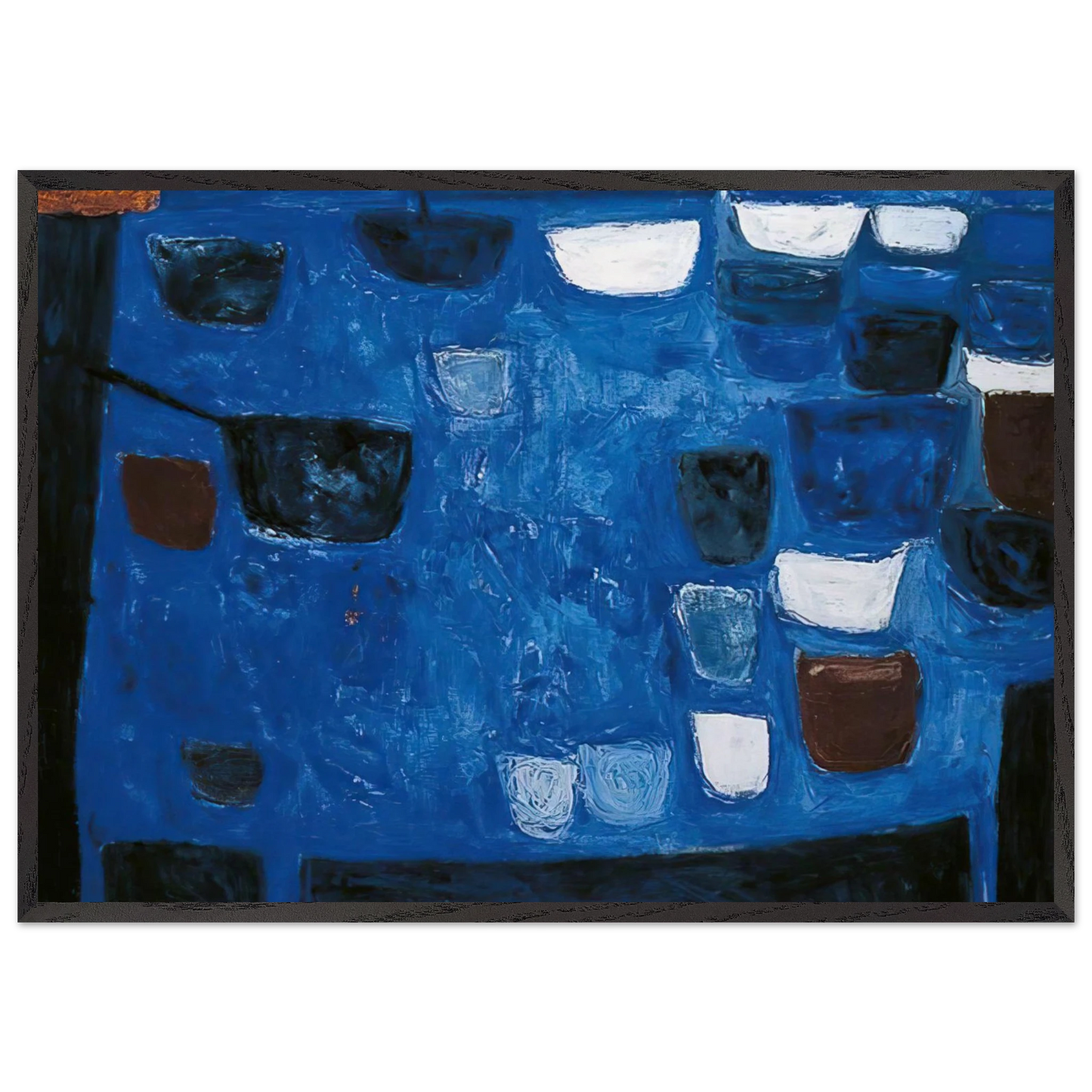 Blue Still Life - 1957 - William Scott 70x100 cm / 28x40 inches Framed Art Print – Black Wooden Frame