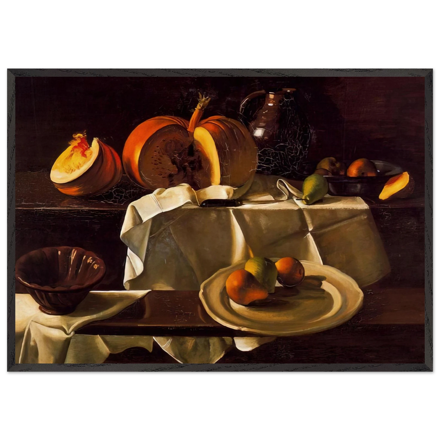 THE STILL LIFE WITH PUMPKIN 1939 - Andre Derain 70x100 cm / 28x40 inches Framed Art Print – Black Wooden Frame