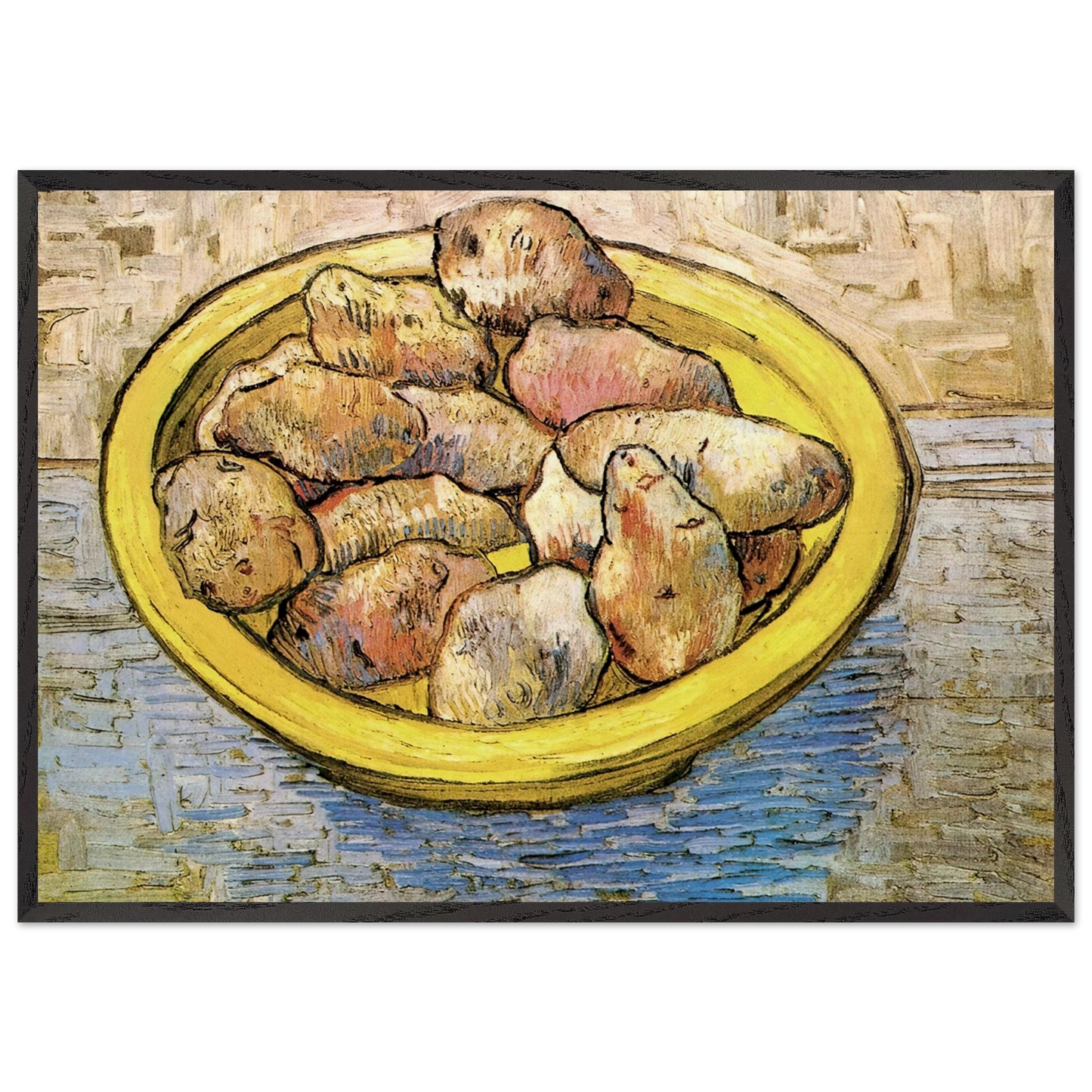 Still Life Potatoes in a Yellow Dish - Vincent van Gogh Framed Art Print – Black Wooden Frame - Default Title - -Framed Art Print