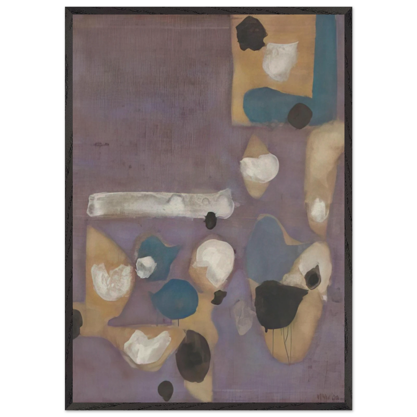 Points No 19 - 1954 - Kenzo Okada Framed Art Print – Black Wooden Frame - Default Title - -Framed Art Print