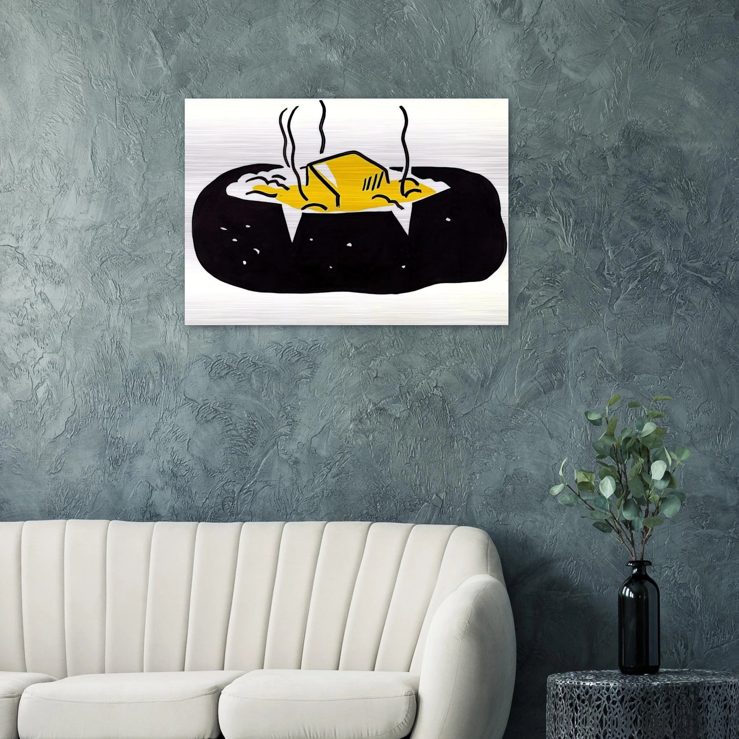 BAKED POTATO 1962 1 - Roy Lichtenstein Brushed Aluminum Print - 70x100 cm / 28x40 inches | Roy Lichtenstein Aluminum Print | Roy Lichtenstein Prints