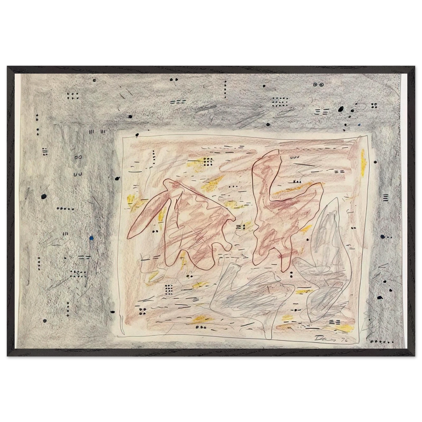 Eskimo Map - 1976 - Gene Davis 70x100 cm / 28x40 inches Framed Art Print – Black Wooden Frame