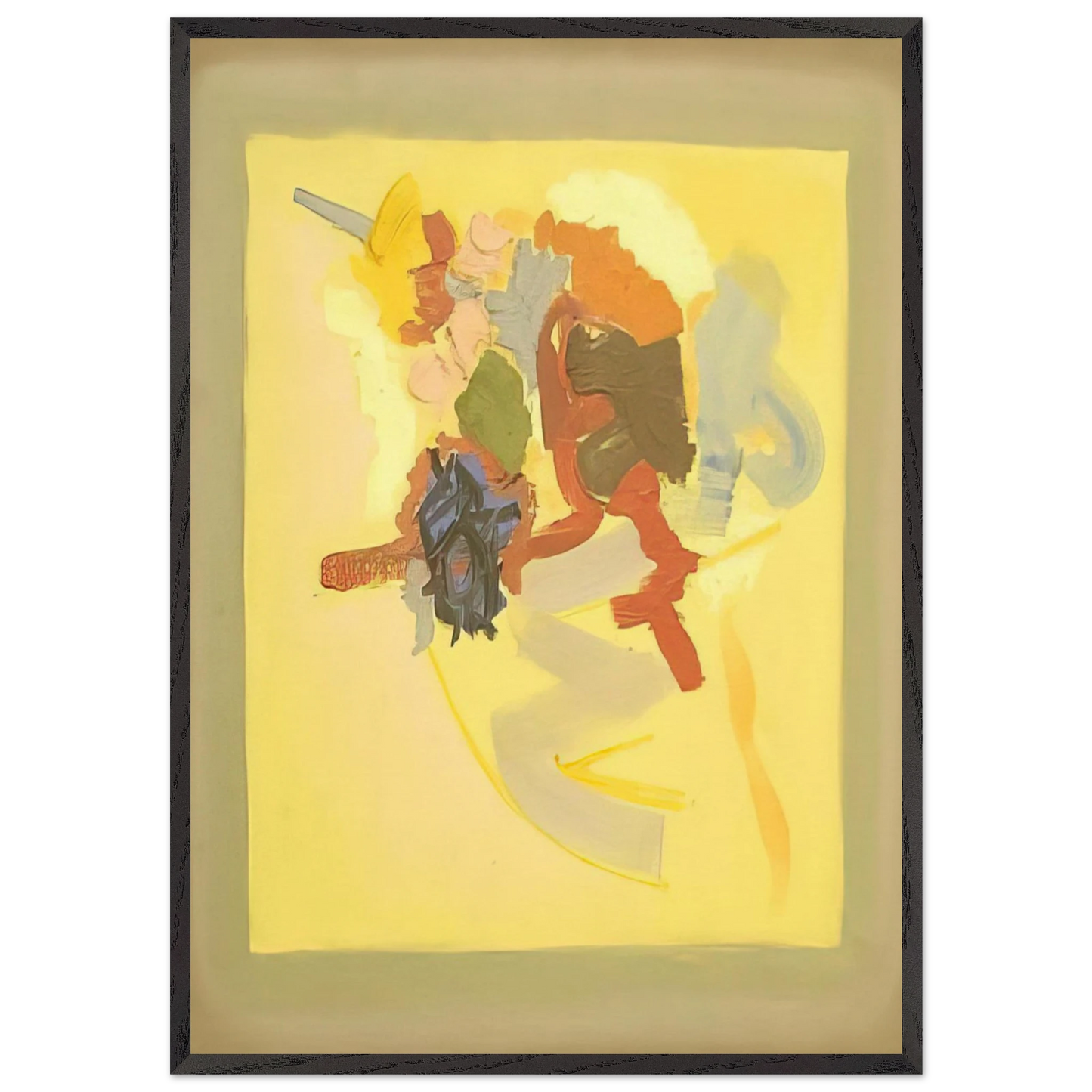 Yellow Field - 1960 - John Ferren Framed Art Print – Black Wooden Frame - Default Title - -Framed Art Print