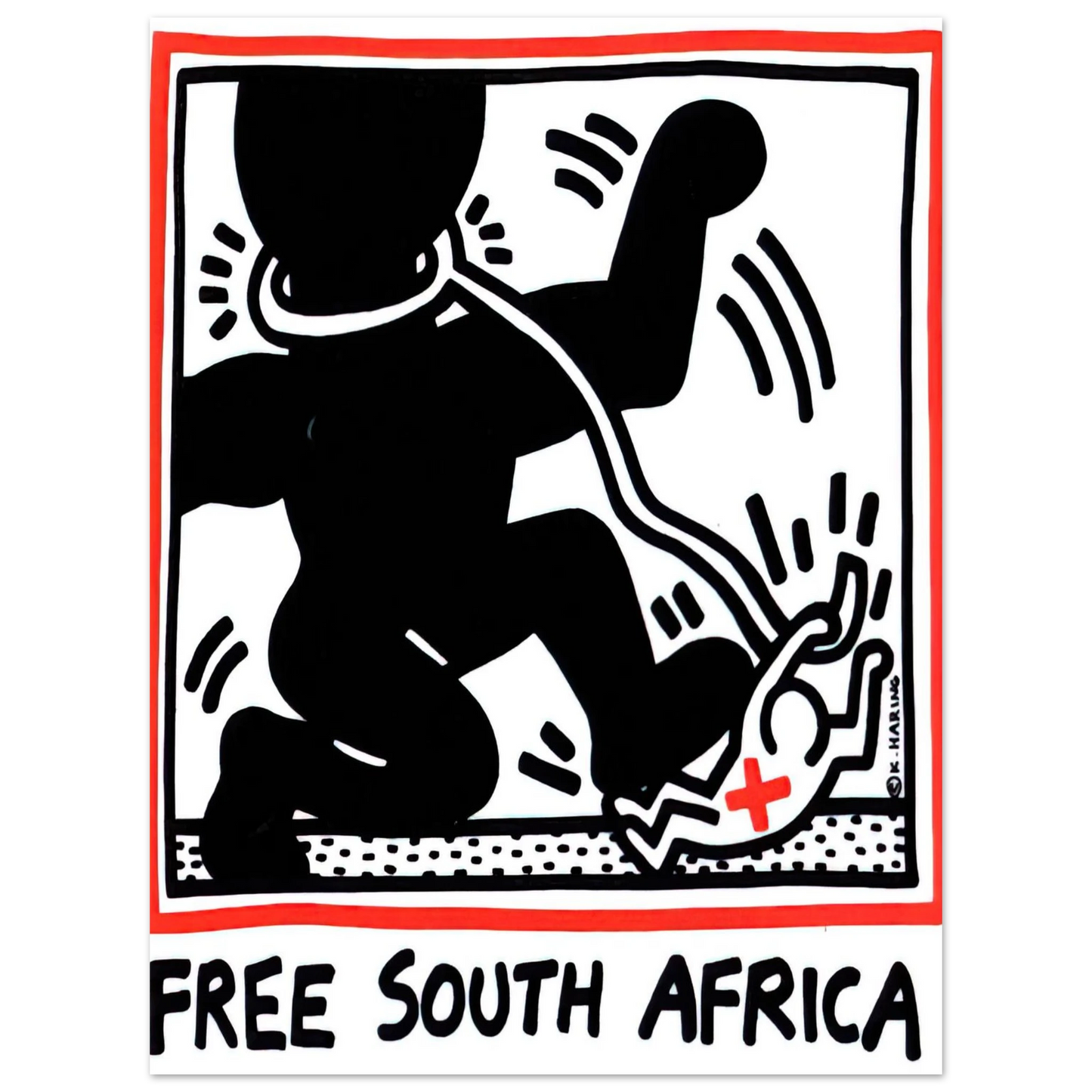 Keith Haring - FREE SOUTH AFRICA 1985 Fine Art Poster - Default Title
