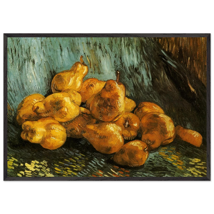Still Life with Pears - Vincent van Gogh 70x100 cm / 28x40 inches Framed Art Print – Black Wooden Frame