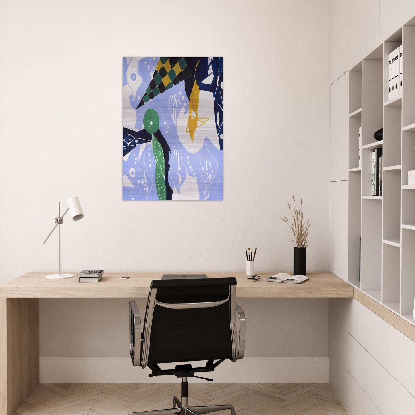 Blue Diaphan - 1965 - Ernst Wilhelm Nay Brushed Aluminum Print - 70x100 cm / 28x40 inches | Ernst Wilhelm Nay Aluminum Print | Ernst Wilhelm Nay Prints