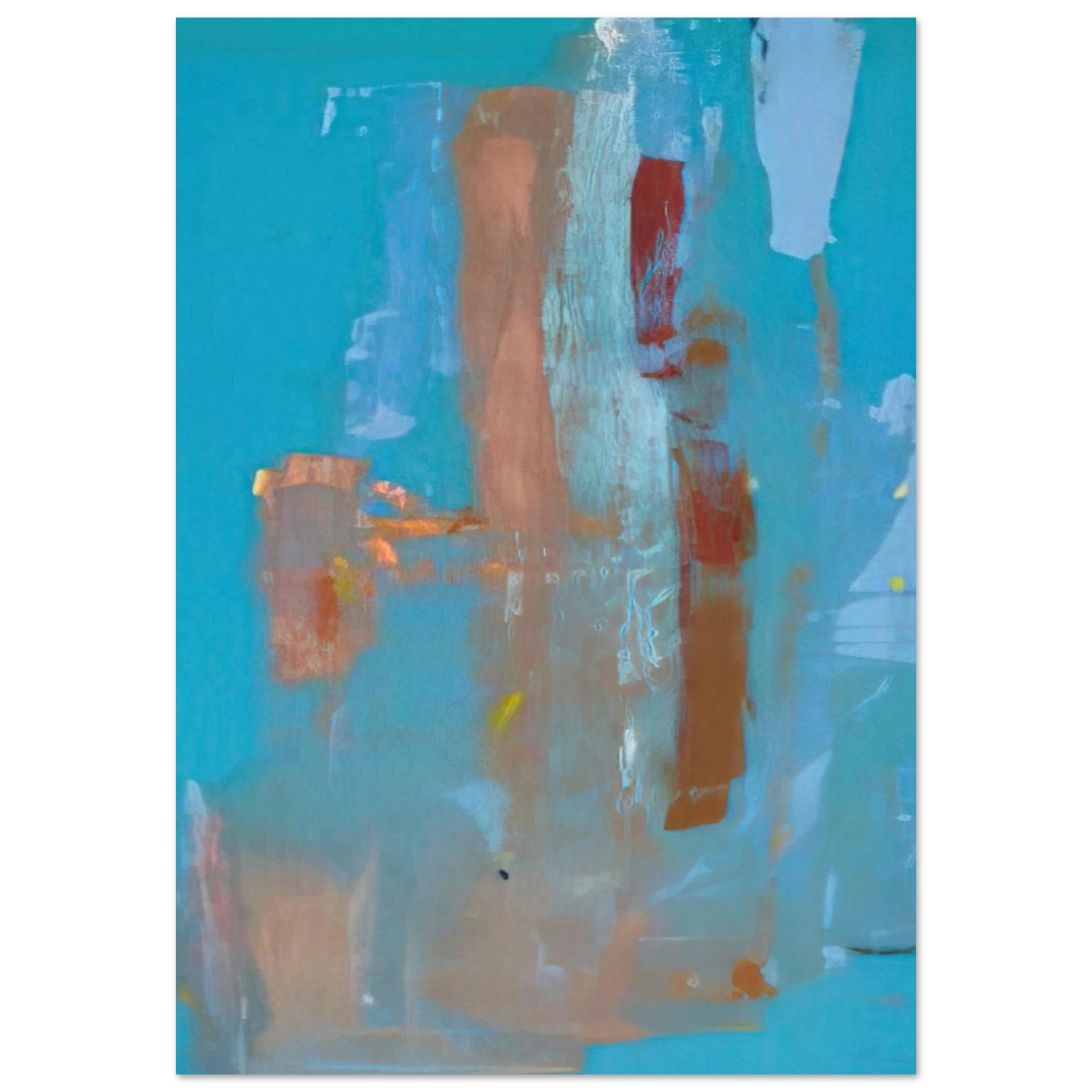 Helen Frankenthaler - In on Blue - 1976 Wall art - 40x50 cm / 16x20 inches - Premium Wooden Framed Poster With Fine Art Paper - Black frame