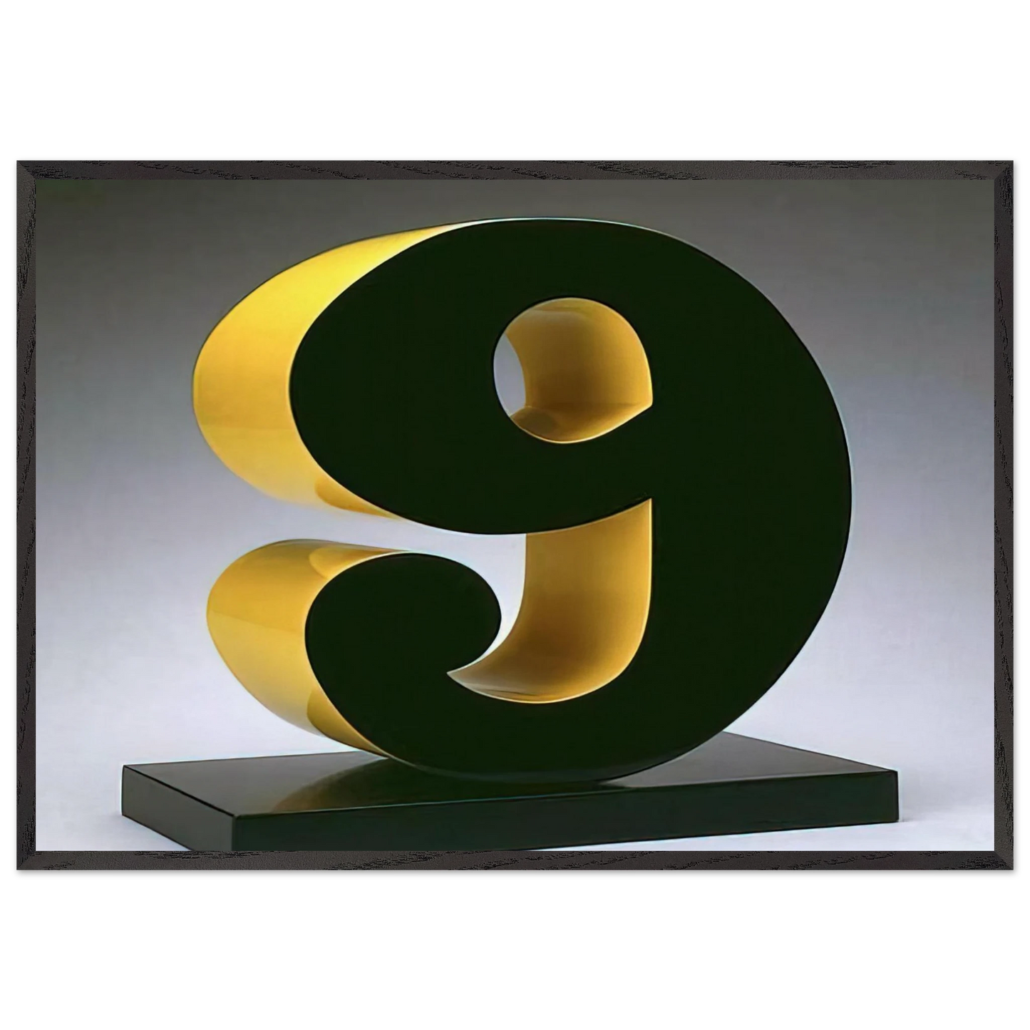 Nine N1 - Robert Indiana 70x100 cm / 28x40 inches Framed Art Print – Black Wooden Frame