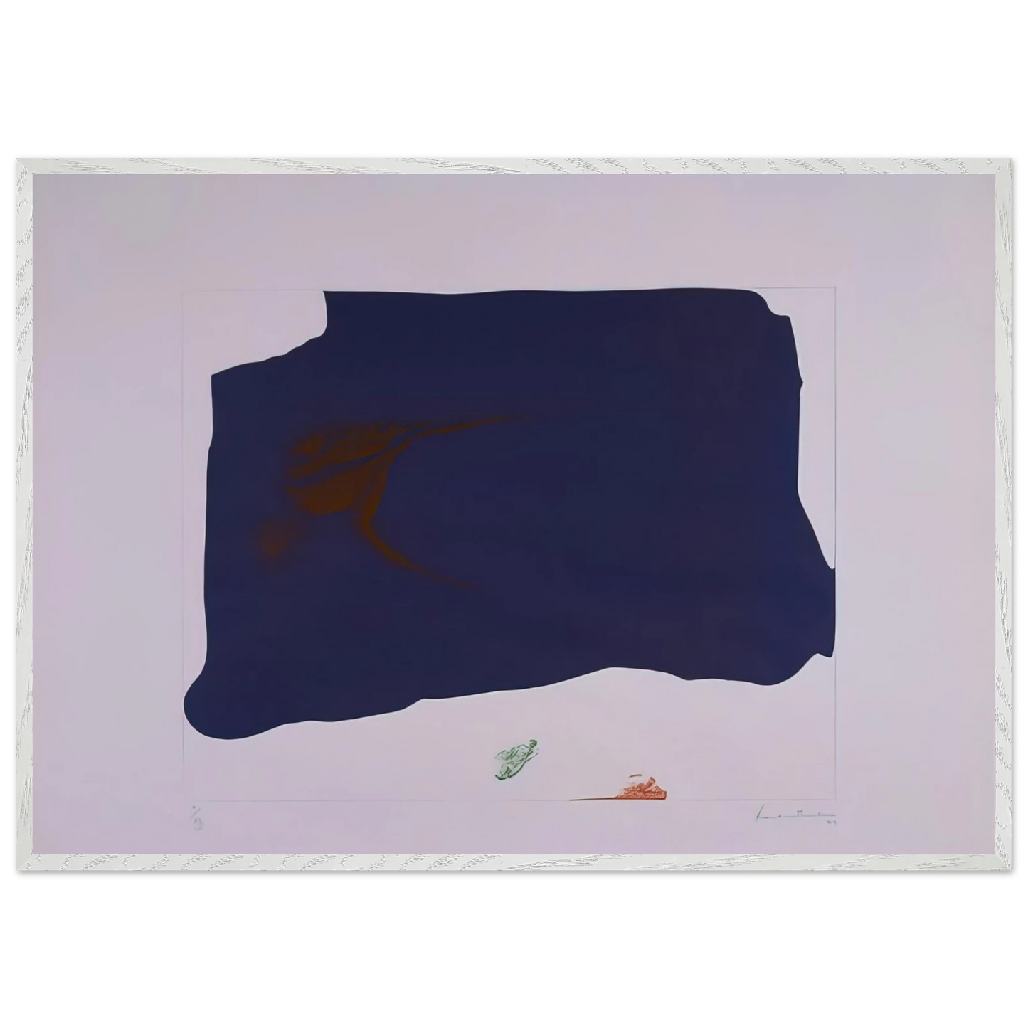 Helen Frankenthaler - Variation II on Mauve Corner - 1969 Wall art - A3 (29.7 x 42 cm) - Premium Wooden Framed Poster With Fine Art Paper-canvas - Wood frame