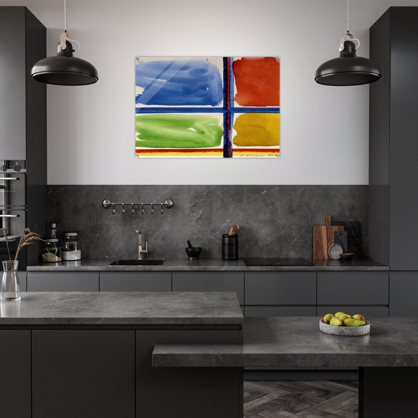 FENSTERKREUZ II 1966 - BLINKY PALERMO Acrylic Print - 70x100 cm / 28x40″ inches