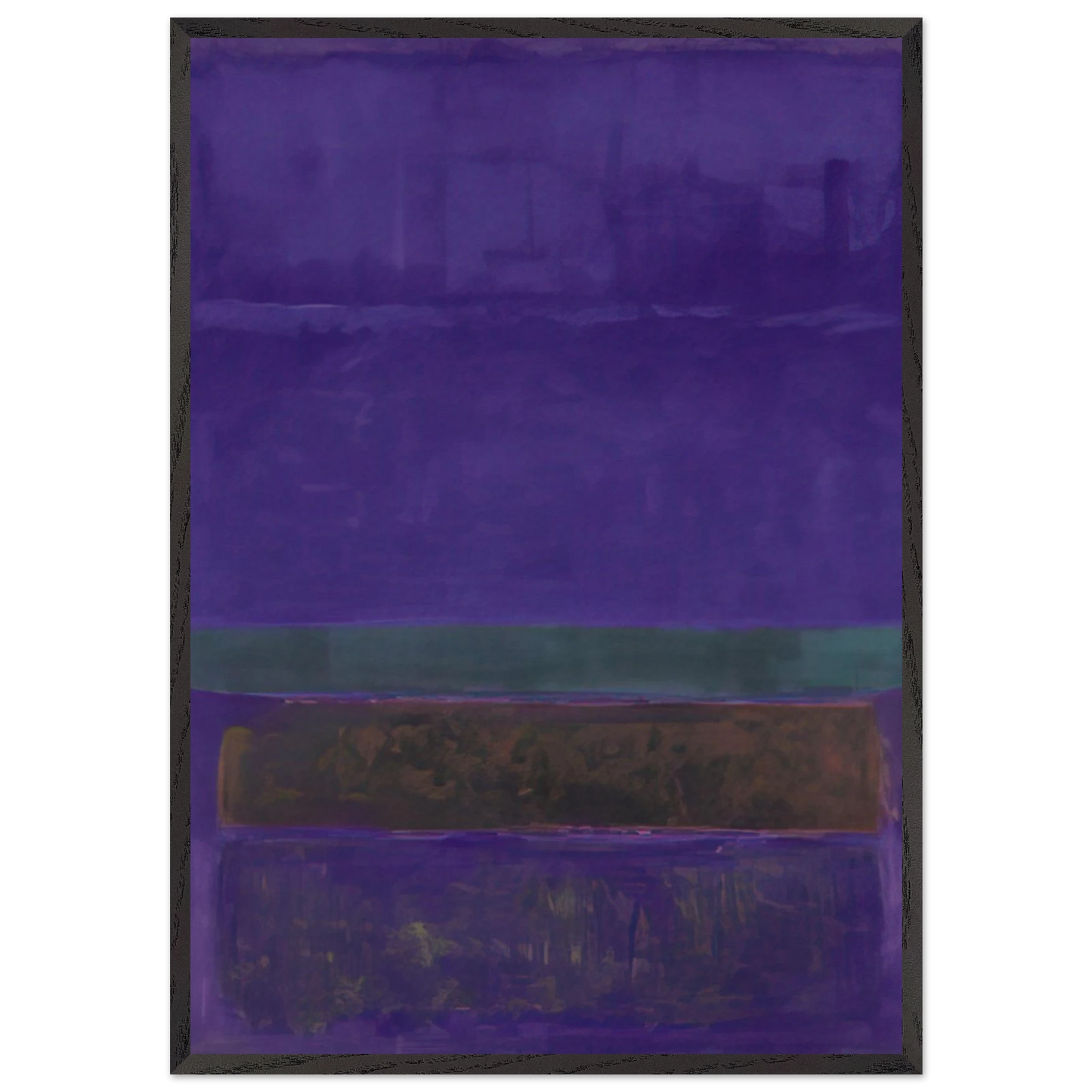 Untitled Blue Green and Brown - 1952 - Mark Rothko 70x100 cm / 28x40 inches Framed Art Print – Black Wooden Frame