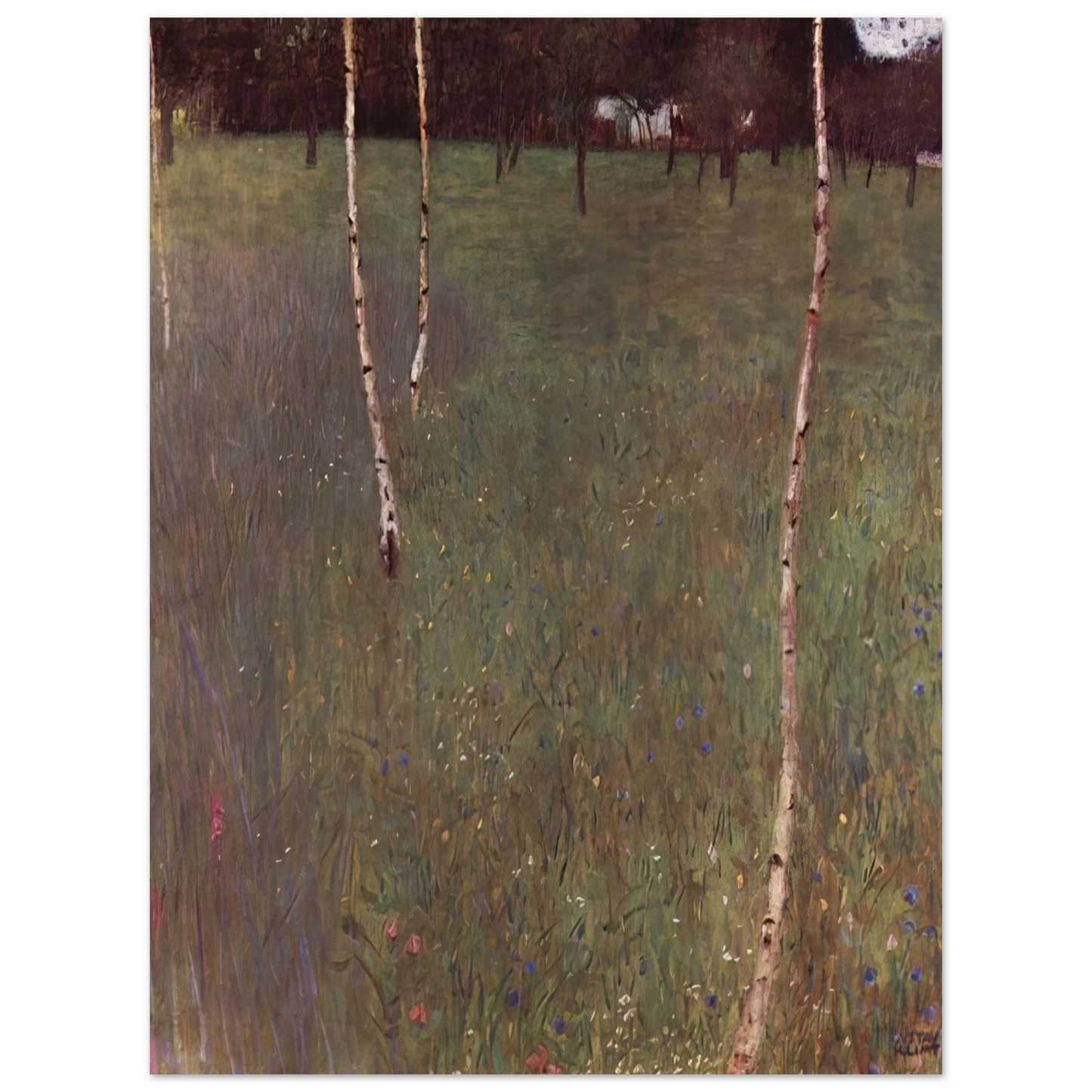 Gustav Klimt - FARMHOUSES WITH BIRCH TREES Fine Art Poster - Default Title