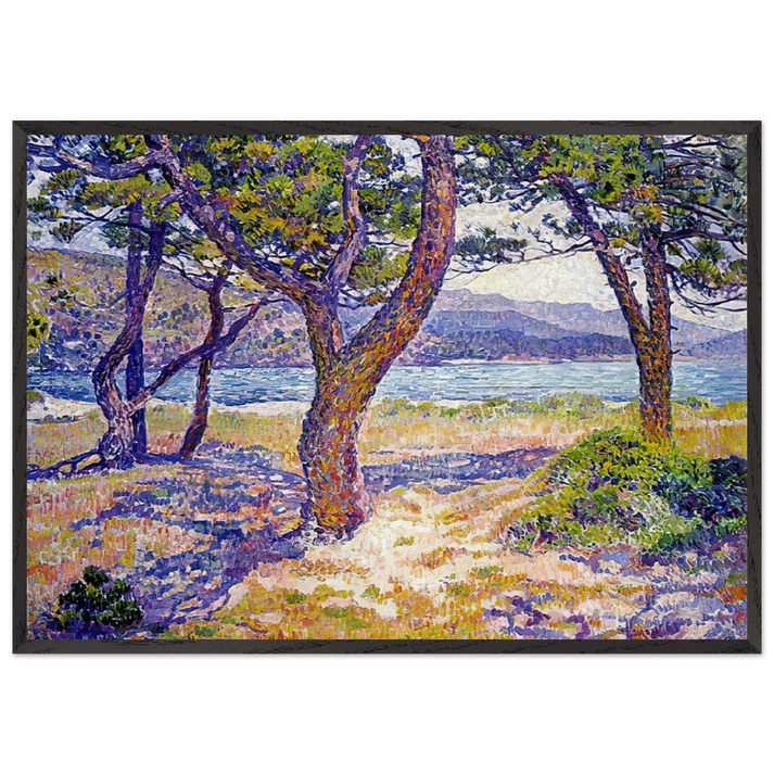 IL MEDITERRANEO PRESSO LE LAVANDOU - Theo van Rysselberghe 70x100 cm / 28x40 inches Framed Art Print – Black Wooden Frame